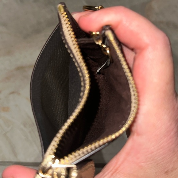 Coach Brown and Gold Key Card Holder Mini Skinny Id Case - Picture 7 of 7